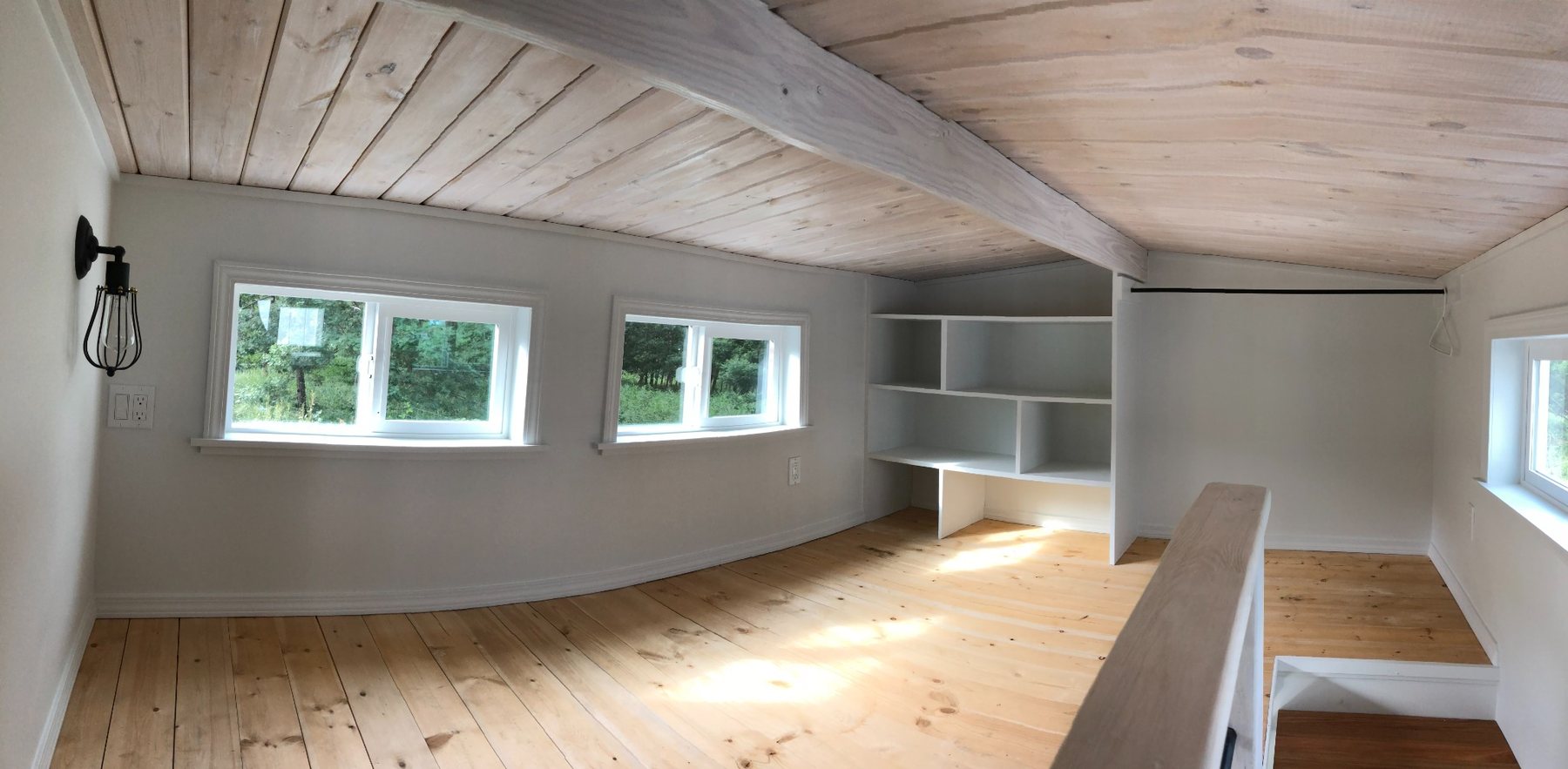 Finished loft with built-in storage