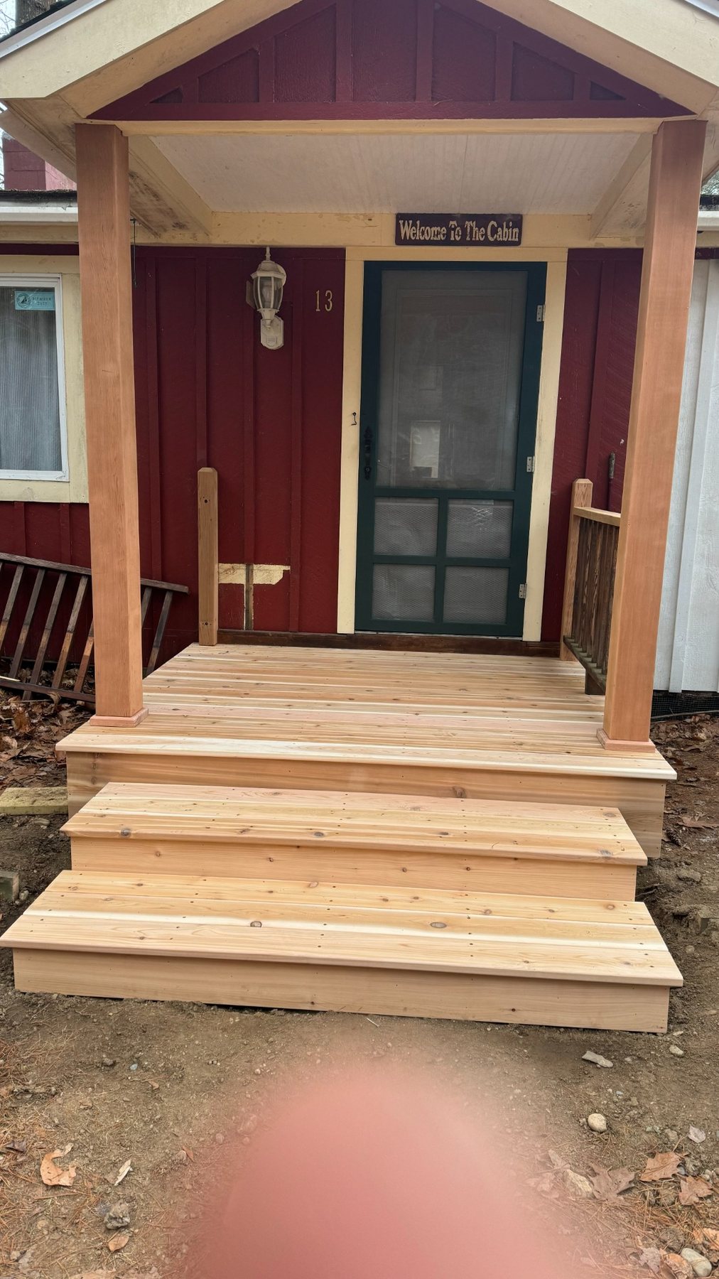 New cedar entry porch