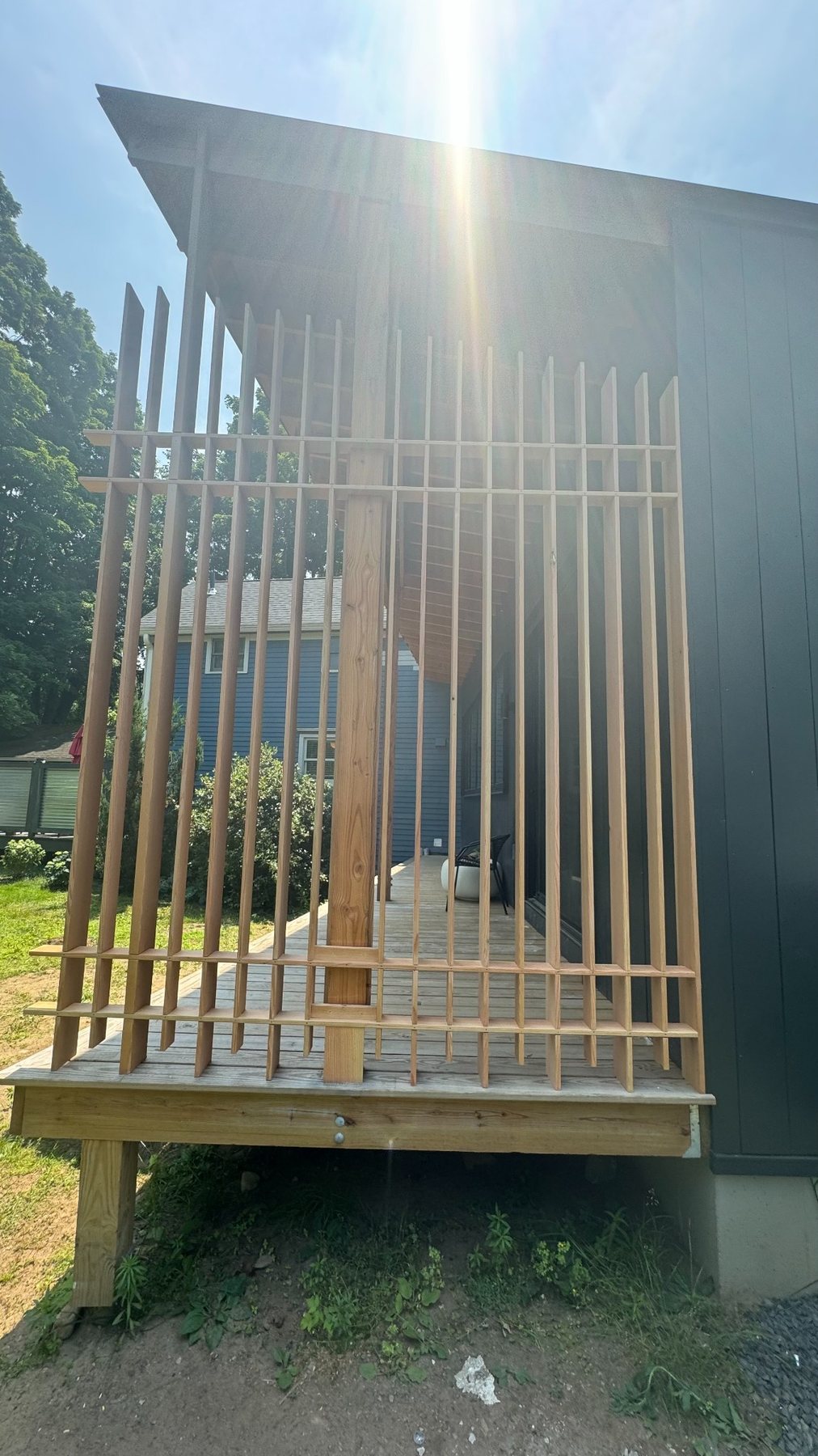 Custom wood privacy screen